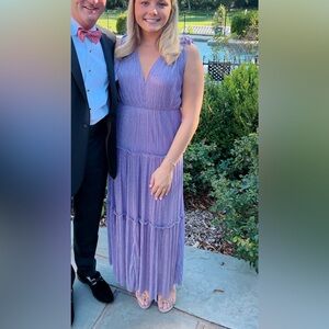 Sabina musayev purple Helena pleated shimmer dress